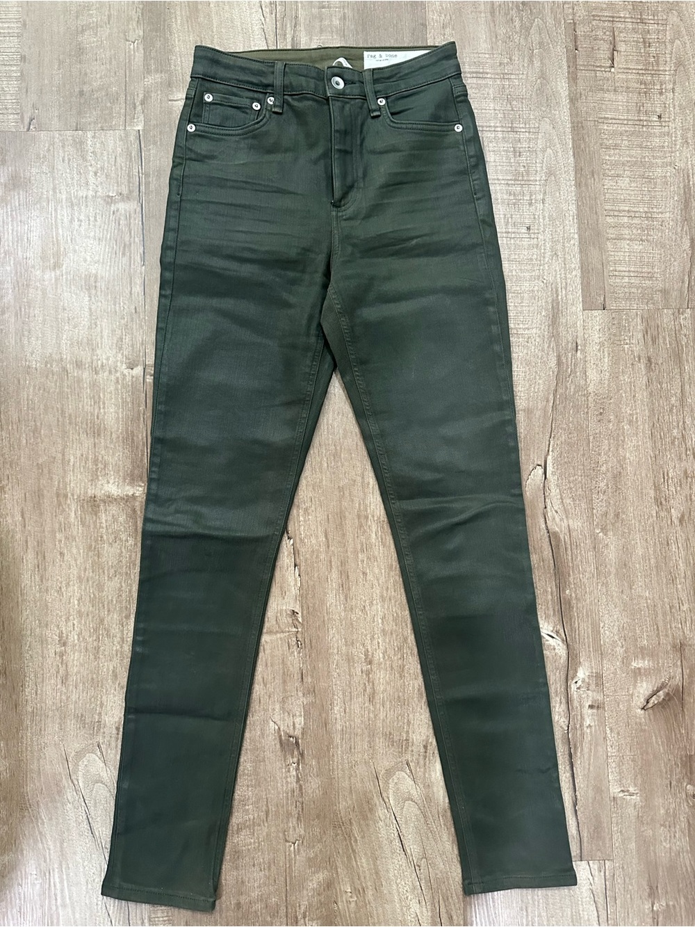 Rag & Bone Nina Coated Skinny Jeans (Forrest green) - 26